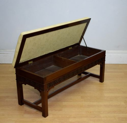 ANTIQUE MAHOGANY DUET PIANO STOOL - ADDITIONAL PHOTO 11
