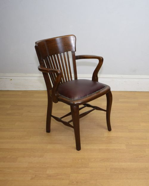 EDWARDIAN OAK DESK ARMCHAIR - ADDITIONAL PHOTO 3