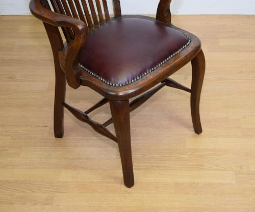 EDWARDIAN OAK DESK ARMCHAIR - ADDITIONAL PHOTO 6