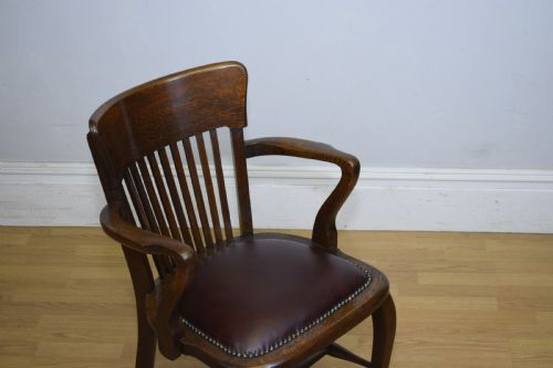 EDWARDIAN OAK DESK ARMCHAIR - ADDITIONAL PHOTO 7