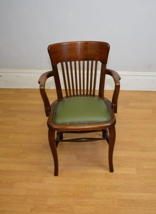 EDWARDIAN OAK DESK ARMCHAIR - ADDITIONAL PHOTO 3