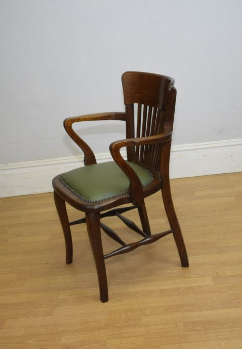 EDWARDIAN OAK DESK ARMCHAIR - ADDITIONAL PHOTO 7