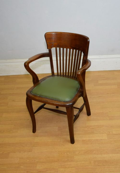EDWARDIAN OAK DESK ARMCHAIR - ADDITIONAL PHOTO 8