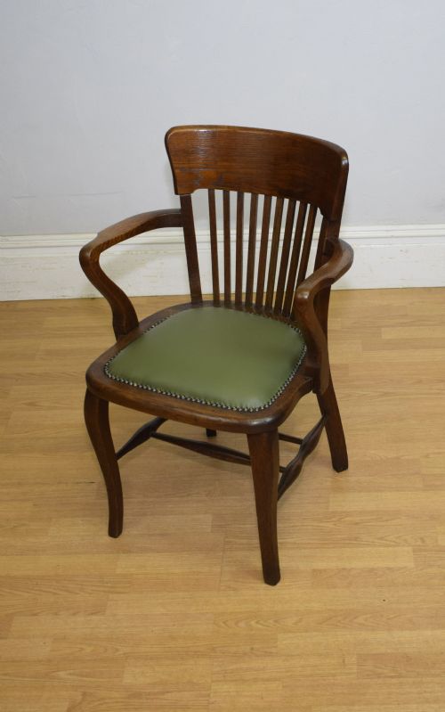 EDWARDIAN OAK DESK ARMCHAIR - ADDITIONAL PHOTO 9