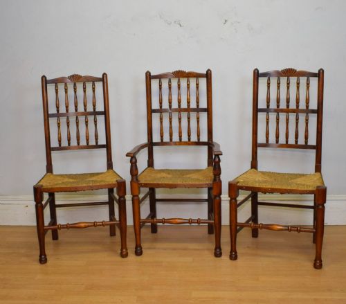 EARLY 20TH CENTURY SET OF 8 SPINDLE BACK DINING KITCHEN CHAIRS - ADDITIONAL PHOTO 19