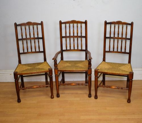 EARLY 20TH CENTURY SET OF 8 SPINDLE BACK DINING KITCHEN CHAIRS - ADDITIONAL PHOTO 20