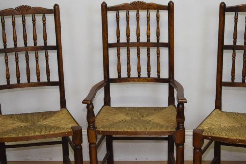 EARLY 20TH CENTURY SET OF 8 SPINDLE BACK DINING KITCHEN CHAIRS - ADDITIONAL PHOTO 21