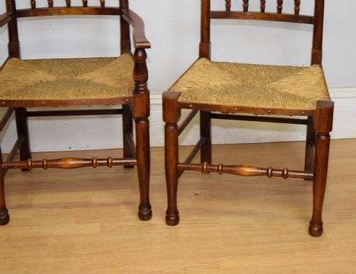 EARLY 20TH CENTURY SET OF 8 SPINDLE BACK DINING KITCHEN CHAIRS - ADDITIONAL PHOTO 22
