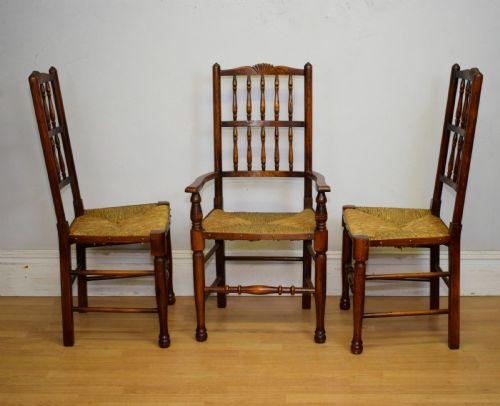 EARLY 20TH CENTURY SET OF 8 SPINDLE BACK DINING KITCHEN CHAIRS - ADDITIONAL PHOTO 24