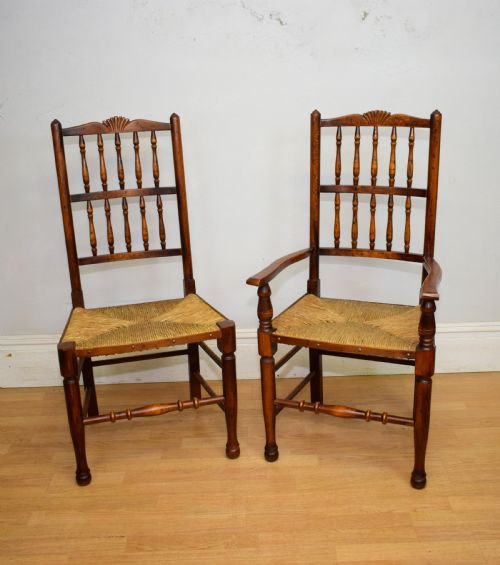 EARLY 20TH CENTURY SET OF 8 SPINDLE BACK DINING KITCHEN CHAIRS - ADDITIONAL PHOTO 26
