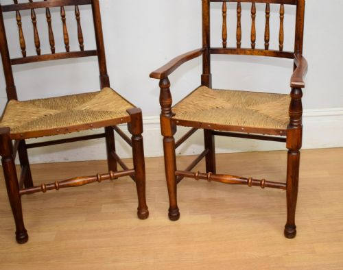 EARLY 20TH CENTURY SET OF 8 SPINDLE BACK DINING KITCHEN CHAIRS - ADDITIONAL PHOTO 27