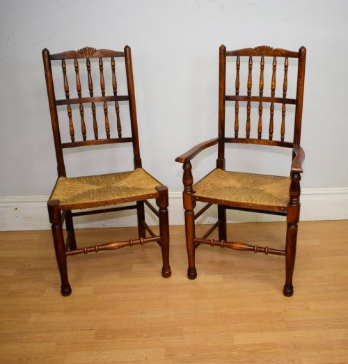 EARLY 20TH CENTURY SET OF 8 SPINDLE BACK DINING KITCHEN CHAIRS - ADDITIONAL PHOTO 28
