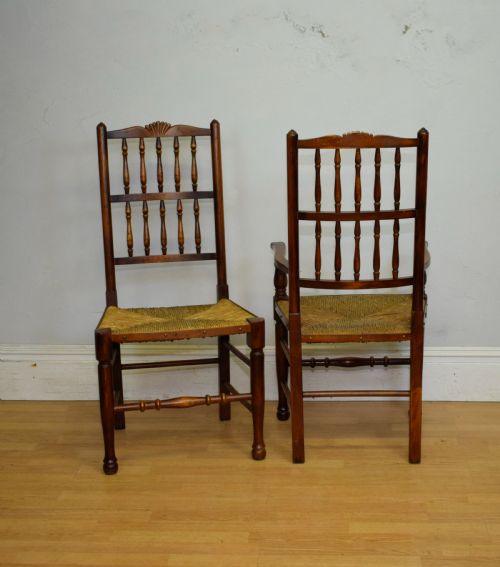 EARLY 20TH CENTURY SET OF 8 SPINDLE BACK DINING KITCHEN CHAIRS - ADDITIONAL PHOTO 29
