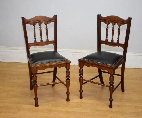 PAIR OF ARTS CRAFTS SIDE CHAIRS - ADDITIONAL PHOTO 2
