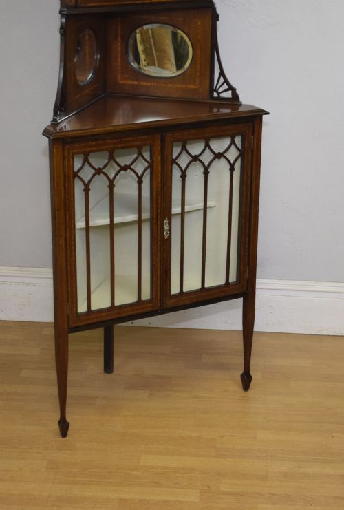EDWARDIAN INLAID CORNER DISPLAY CABINET - ADDITIONAL PHOTO 5