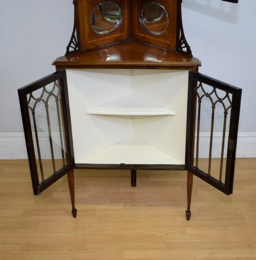 EDWARDIAN INLAID CORNER DISPLAY CABINET - ADDITIONAL PHOTO 10