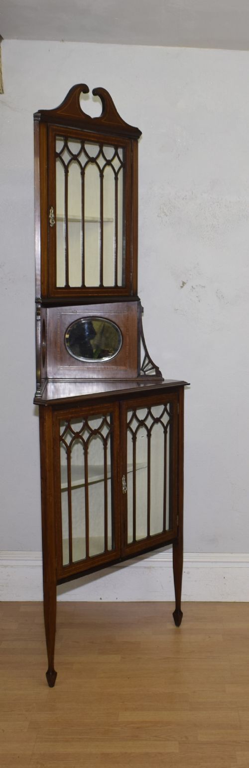 EDWARDIAN INLAID CORNER DISPLAY CABINET - ADDITIONAL PHOTO 12