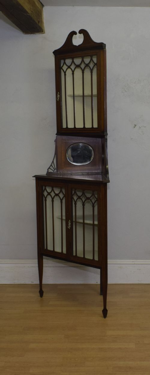 EDWARDIAN INLAID CORNER DISPLAY CABINET - ADDITIONAL PHOTO 13