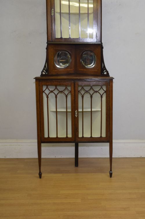 EDWARDIAN INLAID CORNER DISPLAY CABINET - ADDITIONAL PHOTO 15