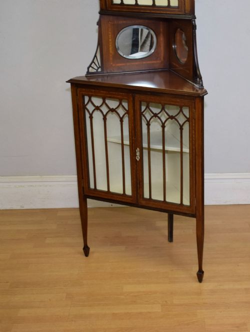 EDWARDIAN INLAID CORNER DISPLAY CABINET - ADDITIONAL PHOTO 17