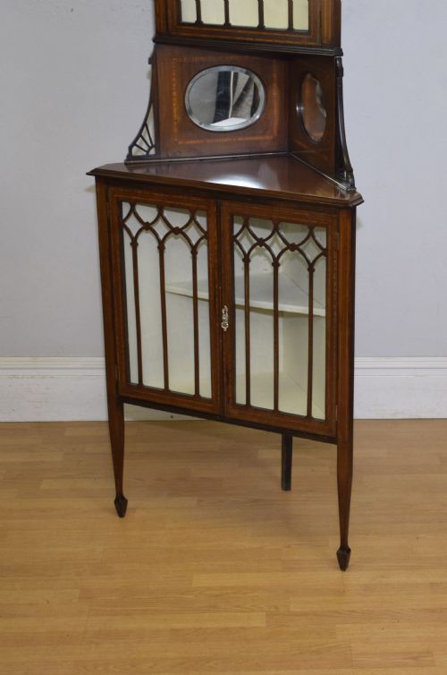 EDWARDIAN INLAID CORNER DISPLAY CABINET - ADDITIONAL PHOTO 18