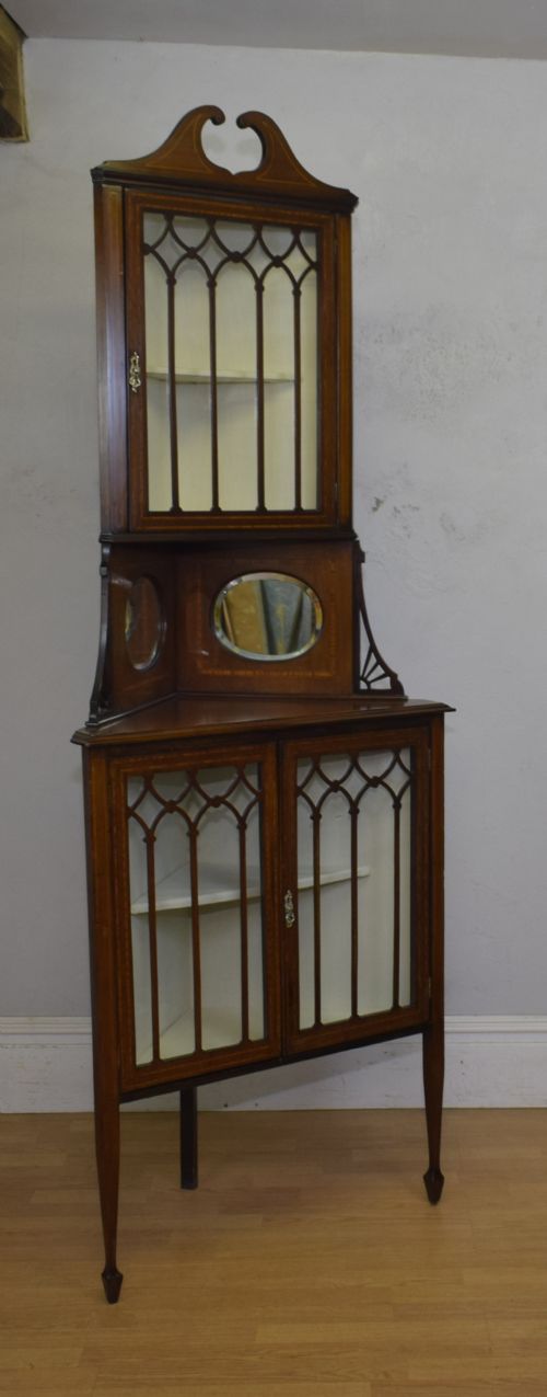 EDWARDIAN INLAID CORNER DISPLAY CABINET - ADDITIONAL PHOTO 24