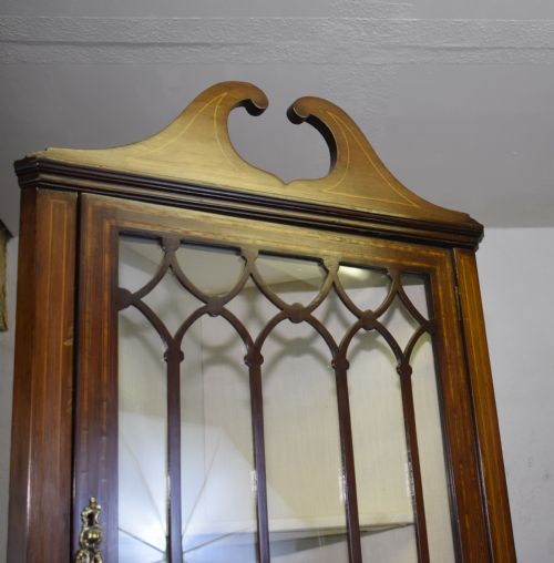 EDWARDIAN INLAID CORNER DISPLAY CABINET - ADDITIONAL PHOTO 25