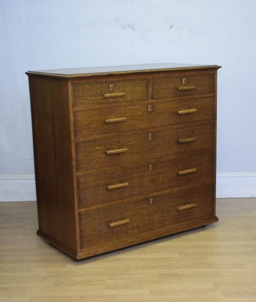 arts crafts oak chest - CATEGORY: ANTIQUE CHEST OF DRAWERS - DATED 1900