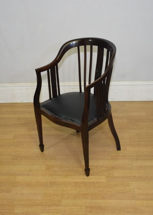 VICTORIAN MAHOGANY TUB CHAIR - ADDITIONAL PHOTO 3