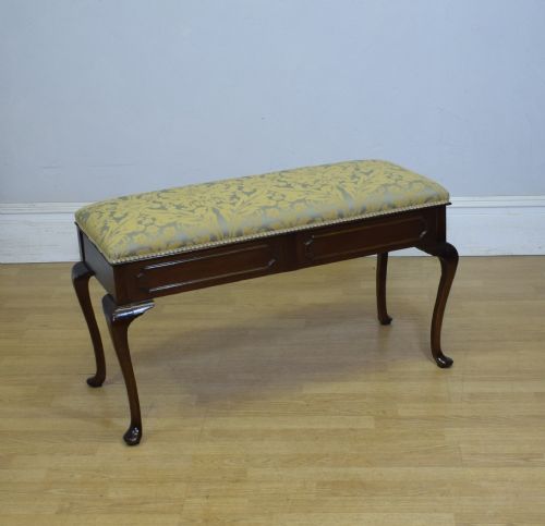 edwardian duet piano stool - CATEGORY: ANTIQUE STOOLS - DATED EDWARDIAN