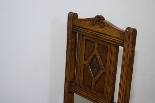 PAIR OF ARTS CRAFTS OAK HALL CHAIRS - ADDITIONAL PHOTO 14