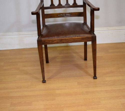 ARTS CRAFTS OAK ARMCHAIR - ADDITIONAL PHOTO 5