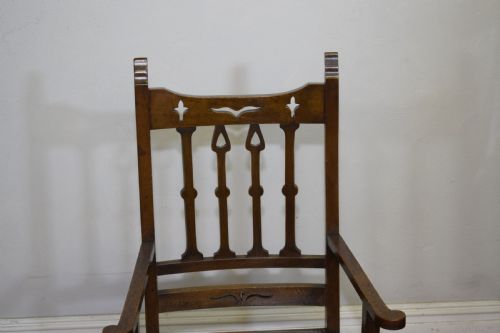 ARTS CRAFTS OAK ARMCHAIR - ADDITIONAL PHOTO 10