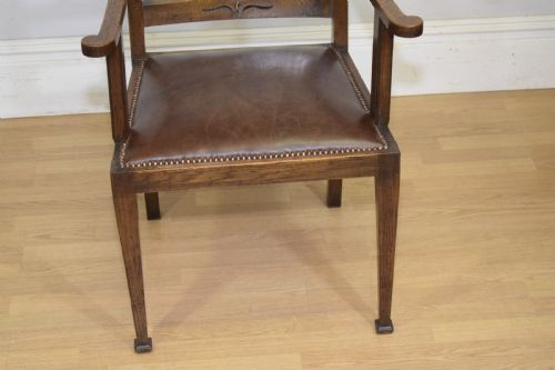 ARTS CRAFTS OAK ARMCHAIR - ADDITIONAL PHOTO 12