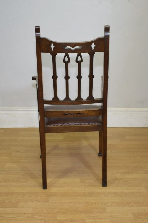 ARTS CRAFTS OAK ARMCHAIR - ADDITIONAL PHOTO 16