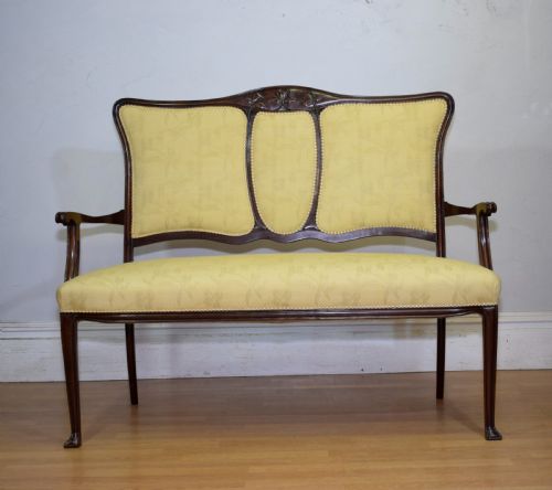 VICTORIAN COUCH SETTEE ART NOUVEAU - ADDITIONAL PHOTO 7