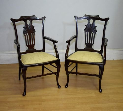 PAIR OF VICTORIAN ARMCHAIRS - ADDITIONAL PHOTO 2