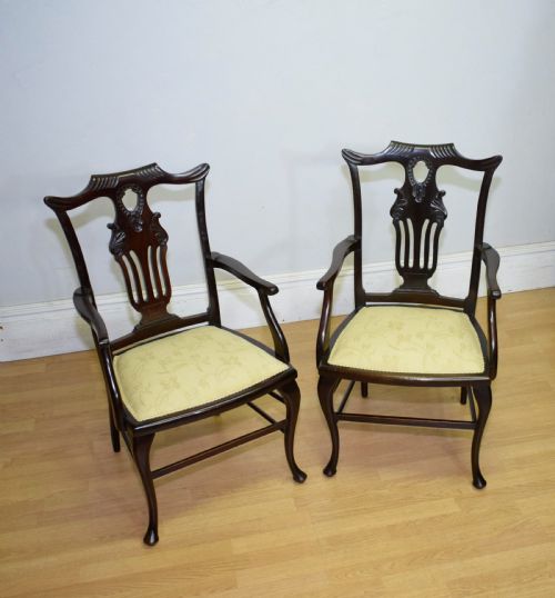 PAIR OF VICTORIAN ARMCHAIRS - ADDITIONAL PHOTO 3