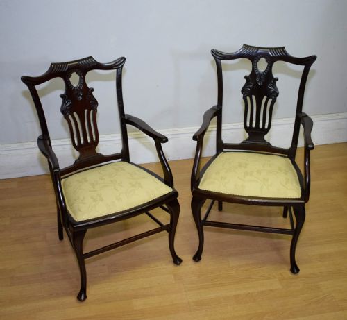 PAIR OF VICTORIAN ARMCHAIRS - ADDITIONAL PHOTO 4