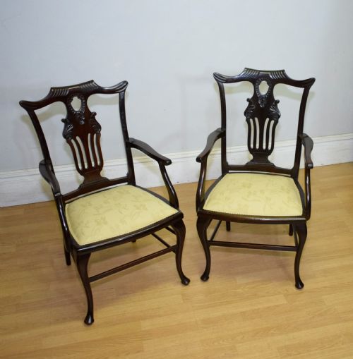 PAIR OF VICTORIAN ARMCHAIRS - ADDITIONAL PHOTO 6