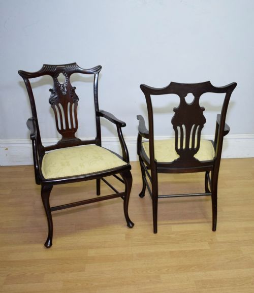 PAIR OF VICTORIAN ARMCHAIRS - ADDITIONAL PHOTO 12