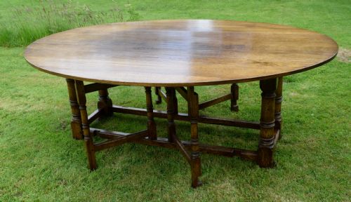 20TH CENTURY IRISH WAKE OVAL DINING TABLE 7FT - ADDITIONAL PHOTO 5