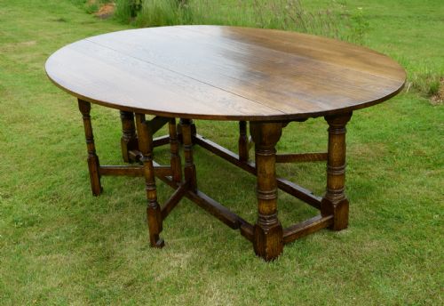 20TH CENTURY IRISH WAKE OVAL DINING TABLE 7FT - ADDITIONAL PHOTO 8