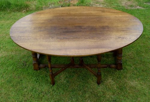 20TH CENTURY IRISH WAKE OVAL DINING TABLE 7FT - ADDITIONAL PHOTO 10