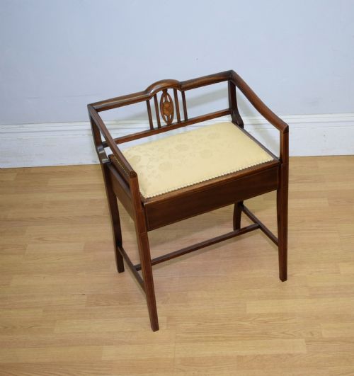 EDWARDIAN INLAID PIANO STOOL - ADDITIONAL PHOTO 2