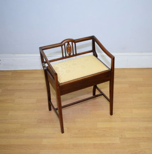 EDWARDIAN INLAID PIANO STOOL - ADDITIONAL PHOTO 3