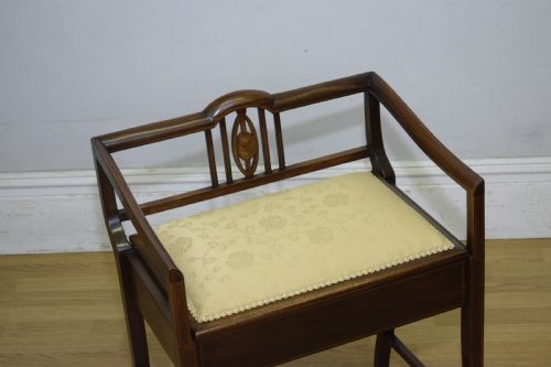EDWARDIAN INLAID PIANO STOOL - ADDITIONAL PHOTO 4