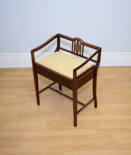 EDWARDIAN INLAID PIANO STOOL - ADDITIONAL PHOTO 9