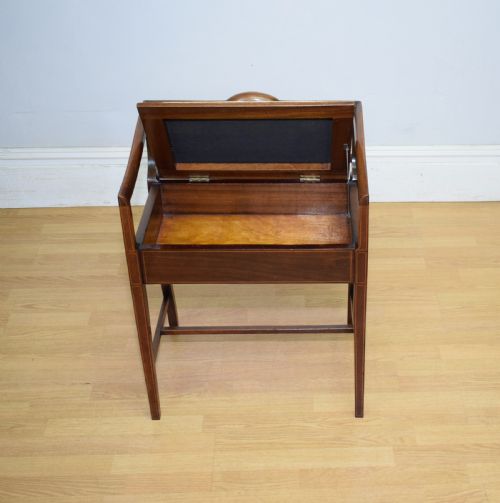 EDWARDIAN INLAID PIANO STOOL - ADDITIONAL PHOTO 14