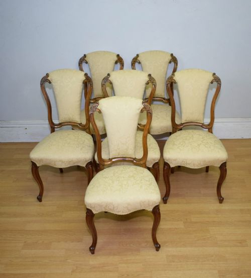 ANTIQUE SET OF 6 VICTORIAN WALNUT DINING CHAIRS - ADDITIONAL PHOTO 11